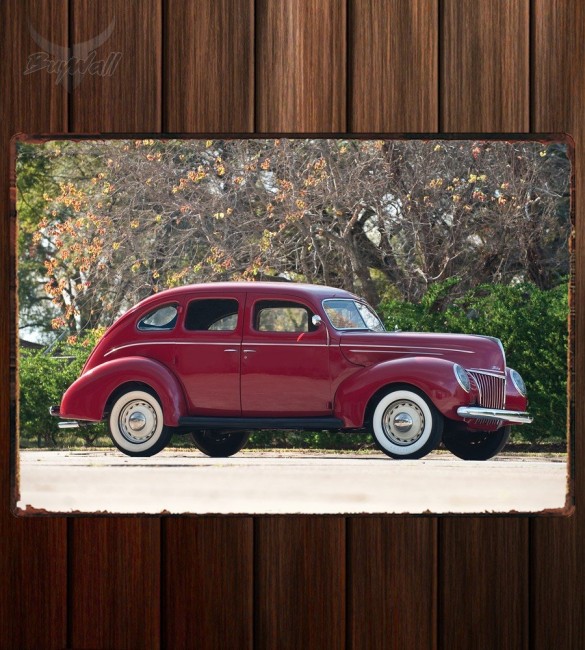 Металлическая табличка Ford V8 Deluxe Fordor Sedan (91A-73B)